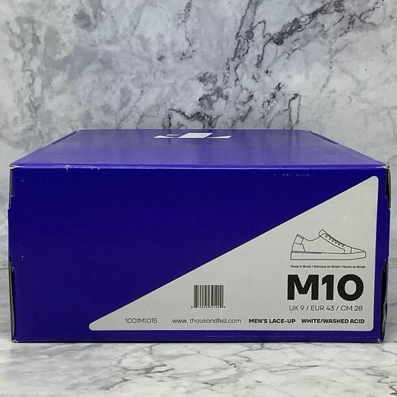 Thousand Fell Mens 10 White/Washed Acid Lace Up Low Top Sneakers Shoes H19-9 - Picture 8 of 10